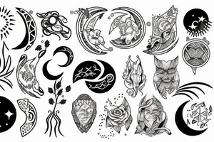 nordic sun and moon tattoo idea
