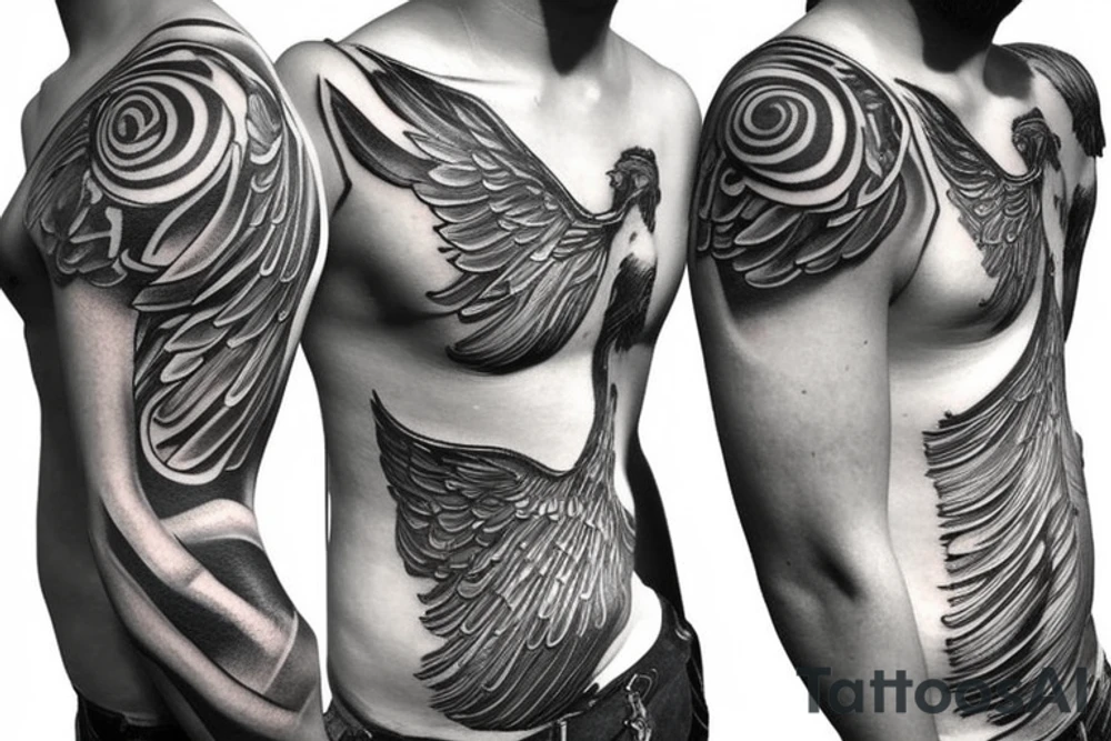 Greek gods rib tattoo realism tattoo idea
