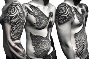 Greek gods rib tattoo realism tattoo idea