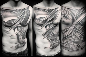 Greek gods rib tattoo realism tattoo idea