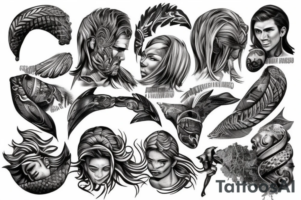 Greek gods rib tattoo realism tattoo idea