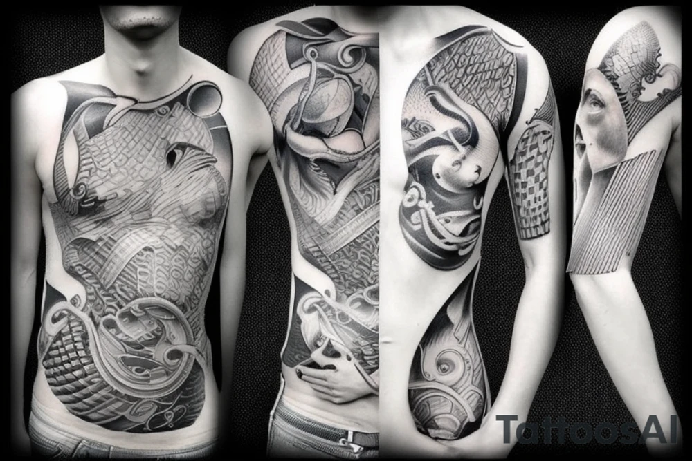Greek gods rib tattoo realism tattoo idea