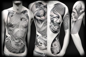 Greek gods rib tattoo realism tattoo idea