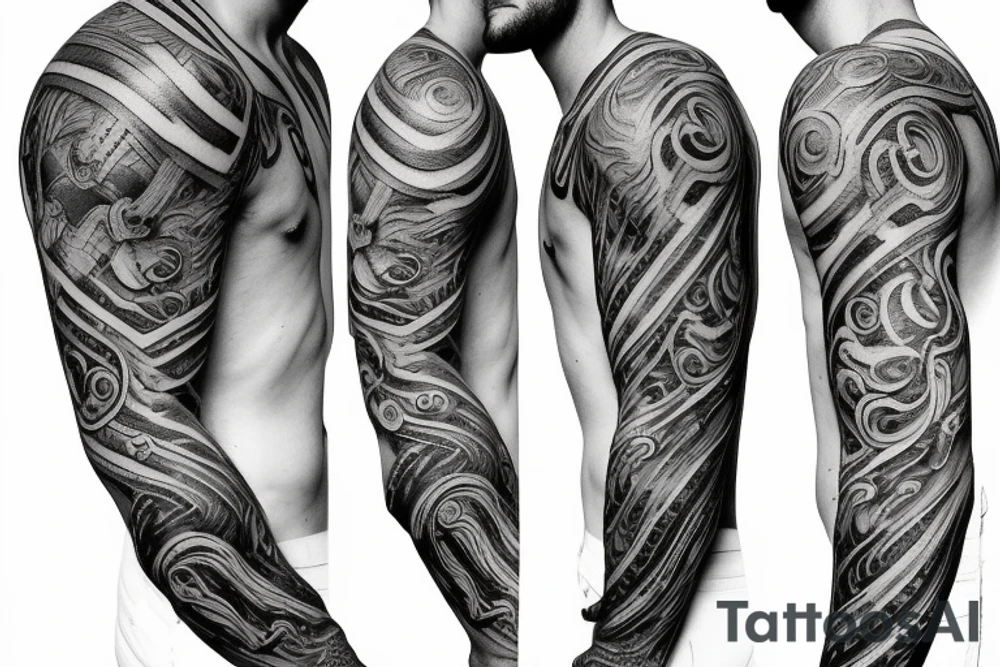 Rib tattoo for men with Greek gods and Ancient Greek symbolism tattoo idea