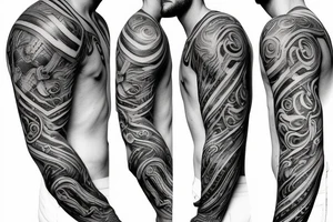 Rib tattoo for men with Greek gods and Ancient Greek symbolism tattoo idea