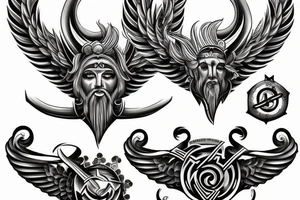 Rib tattoo for men with Greek gods and Ancient Greek symbolism tattoo idea