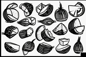 coconut one line tattoo idea