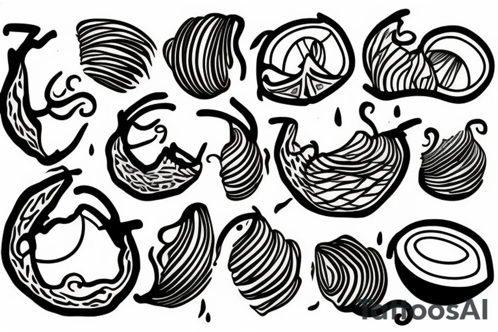 coconut one line tattoo idea
