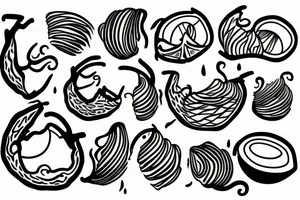 coconut one line tattoo idea