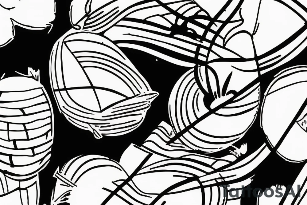 coconut one line tattoo idea