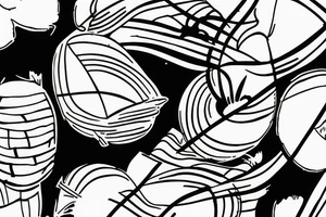 coconut one line tattoo idea