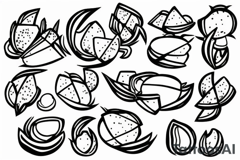 coconut one line tattoo idea