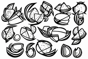 coconut one line tattoo idea