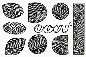 coconut one line tattoo idea