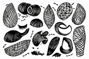 coconut one line tattoo idea