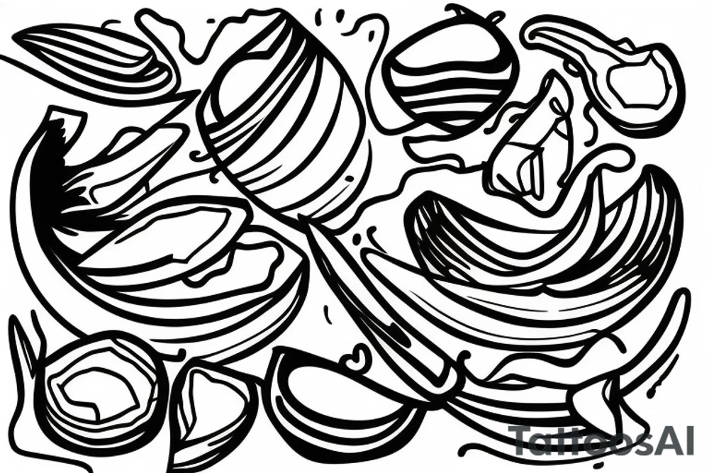 coconut one line tattoo idea