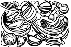 coconut one line tattoo idea