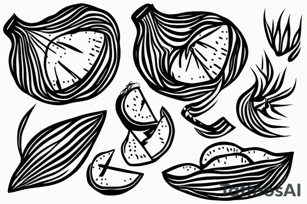 coconut one line tattoo idea