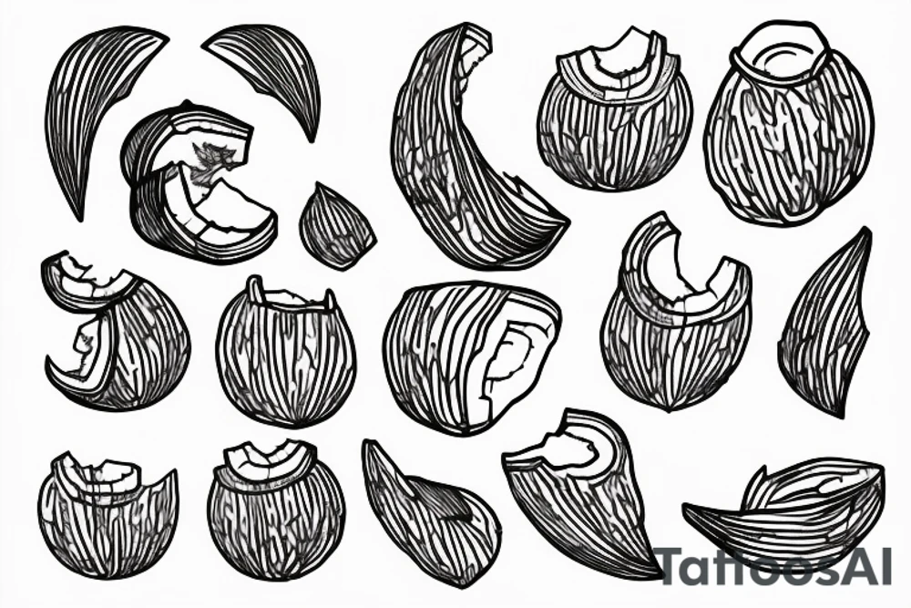 coconut one line tattoo idea