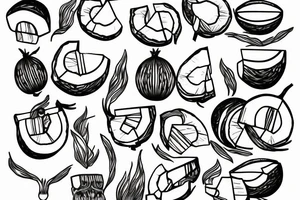 coconut one line tattoo idea