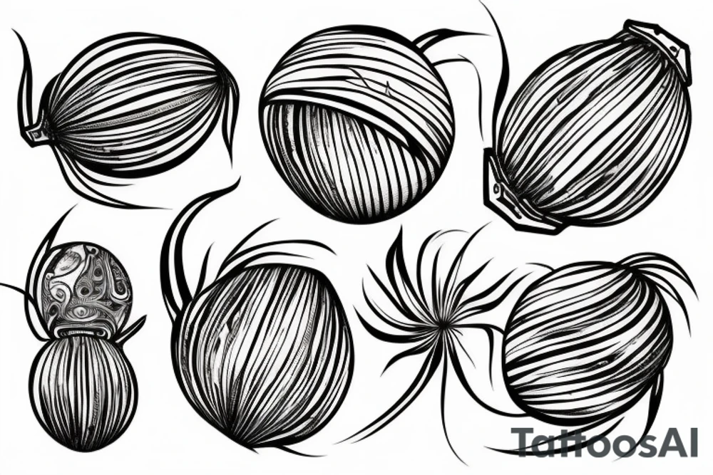 coconut one line tattoo idea