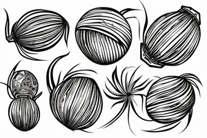 coconut one line tattoo idea