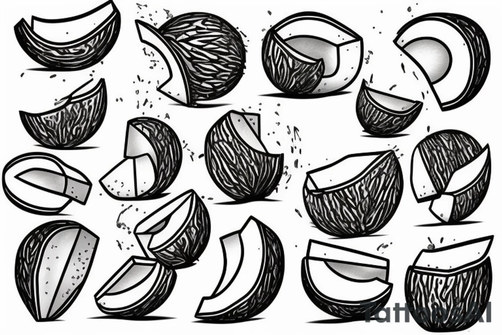 coconut one line tattoo idea