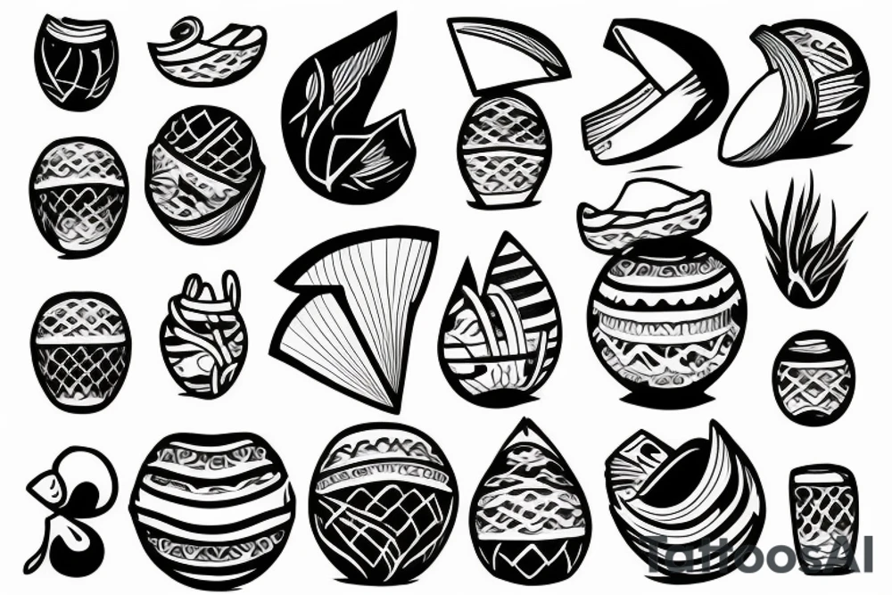 coconut one line tattoo idea