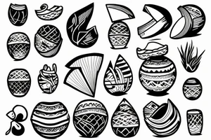 coconut one line tattoo idea