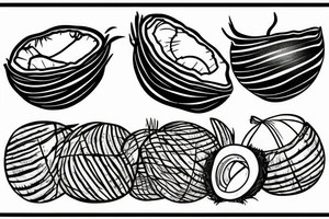 coconut one line tattoo idea