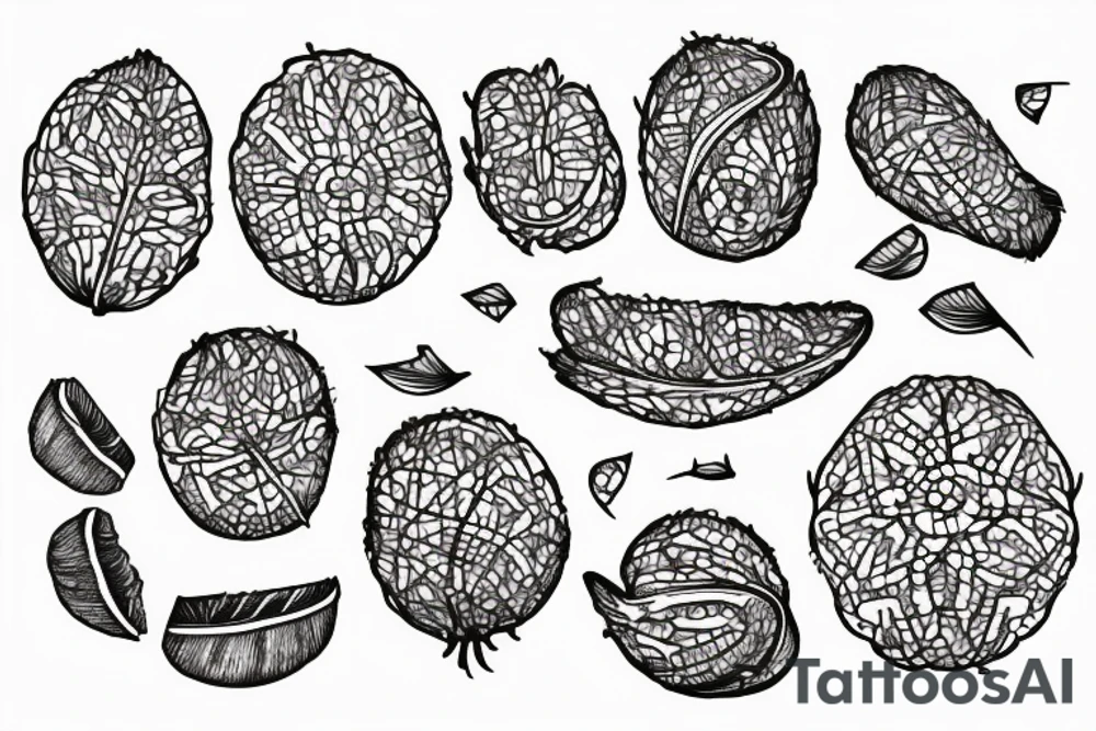 coconut inscription tattoo idea