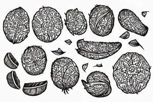 coconut inscription tattoo idea