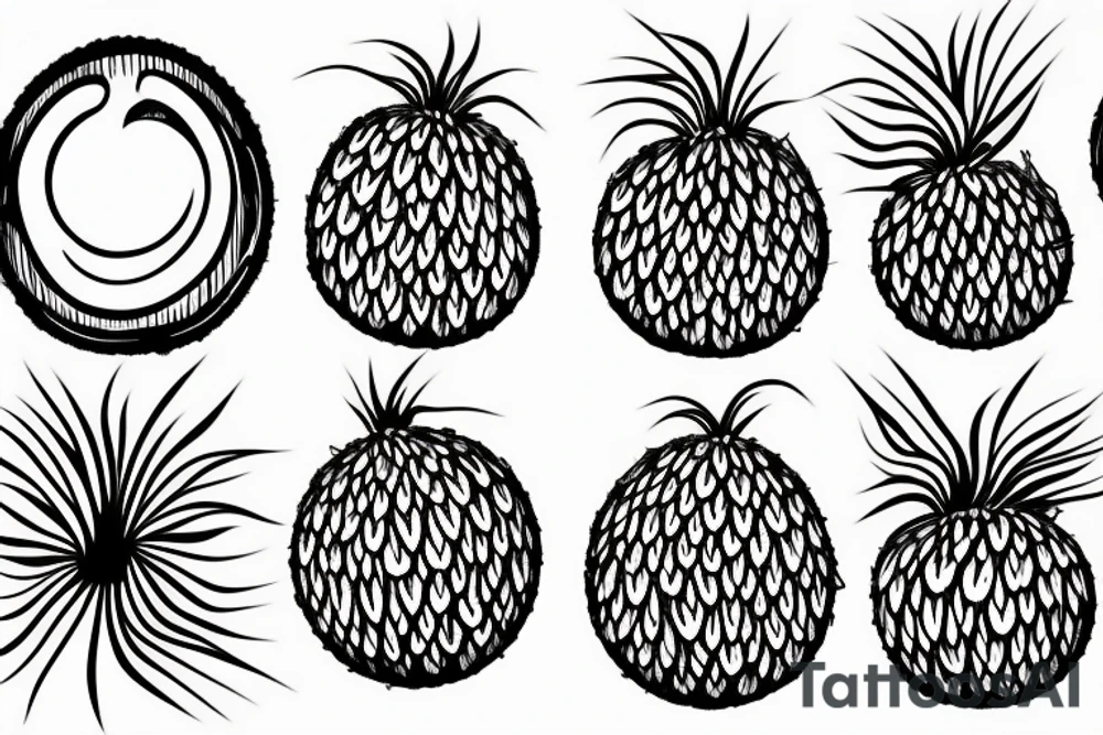 coconut inscription tattoo idea