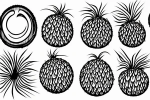coconut inscription tattoo idea