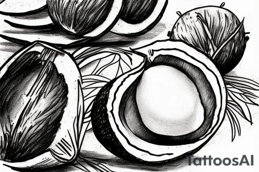 coconut in words tattoo idea