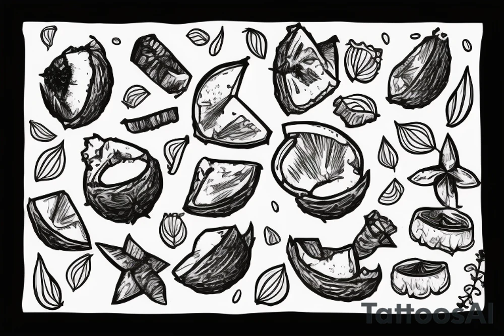 coconut in words tattoo idea