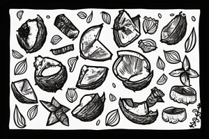 coconut in words tattoo idea