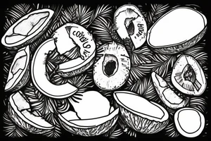 coconut in words tattoo idea