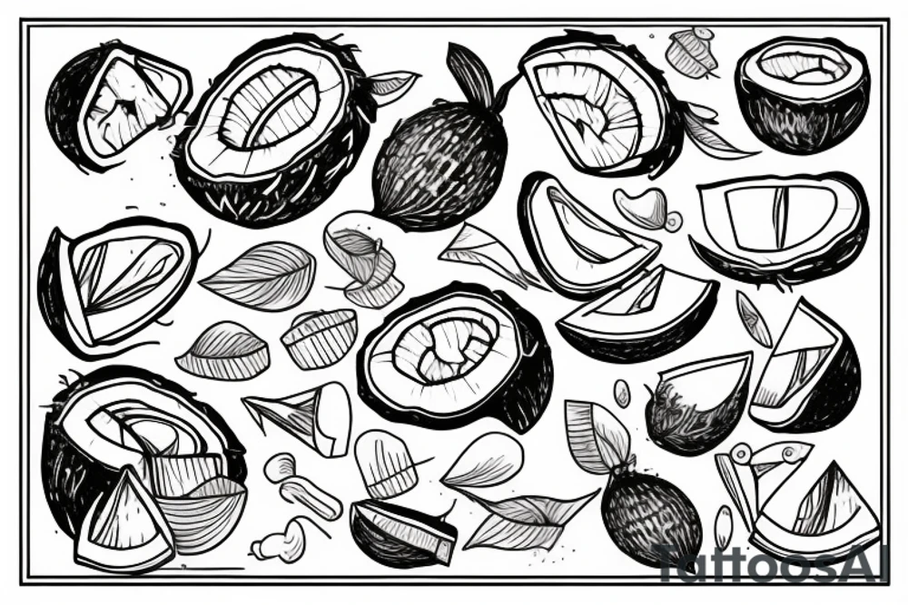 coconut in words tattoo idea