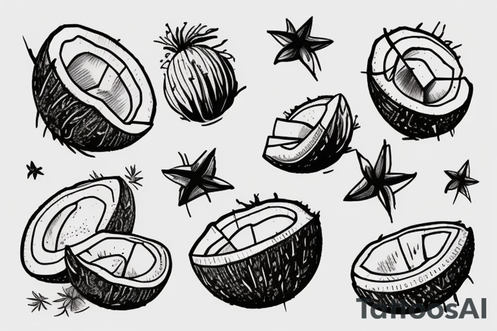 coconut in words tattoo idea