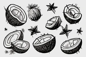 coconut in words tattoo idea