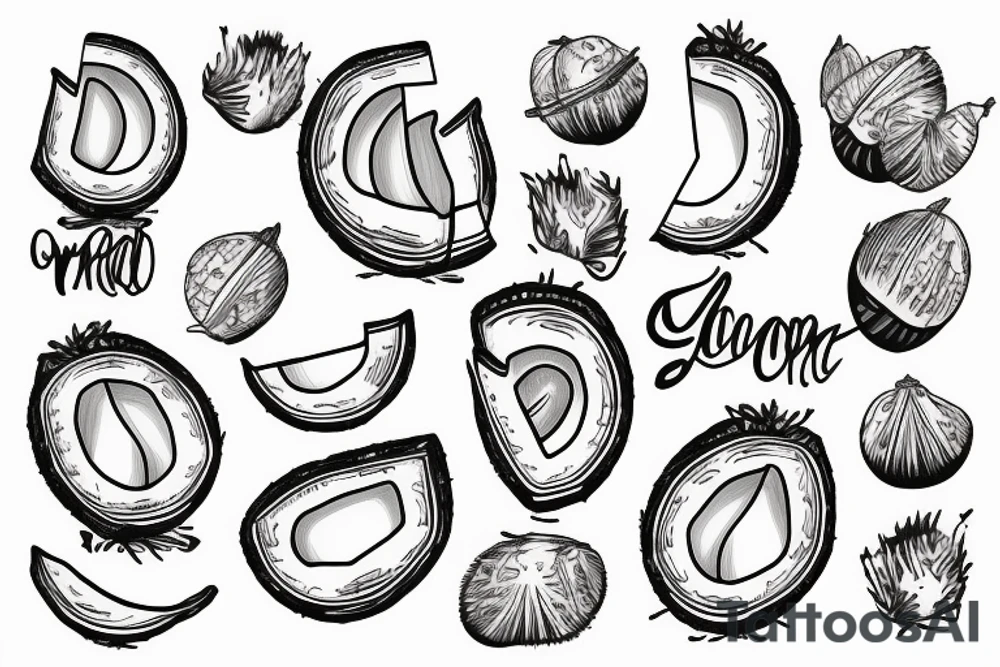 coconut in words tattoo idea