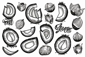 coconut in words tattoo idea