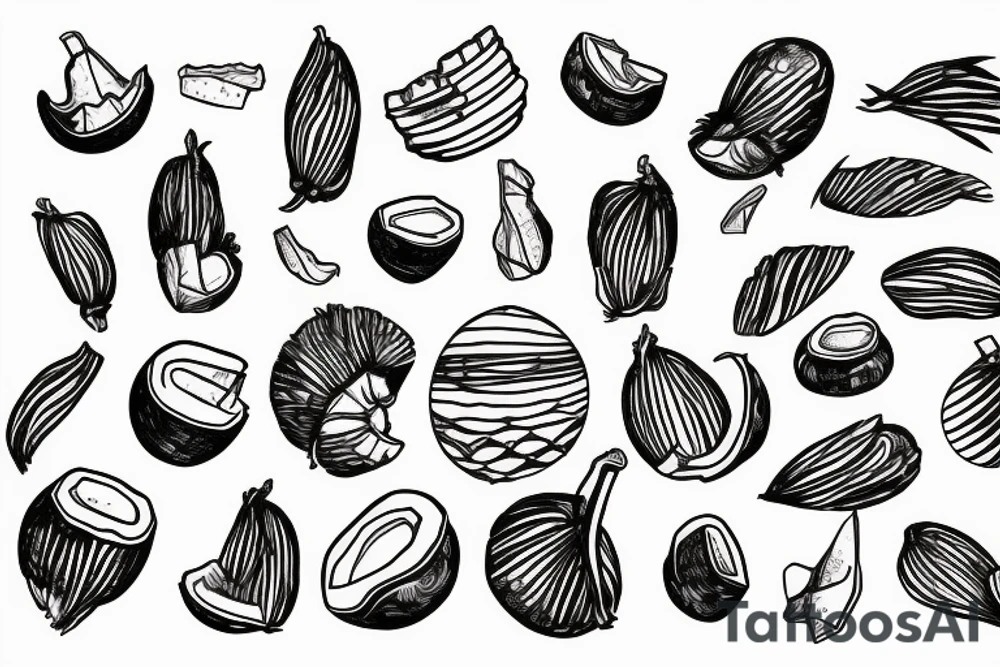 coconut in words tattoo idea