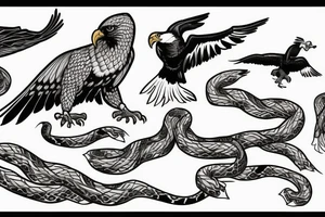A eagle killing a snake tattoo idea