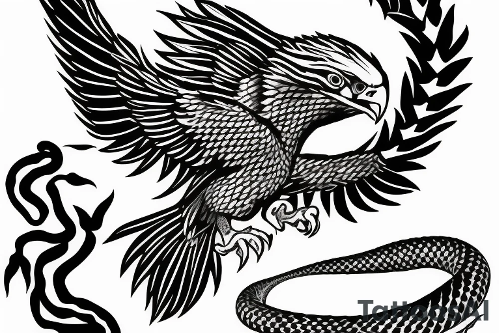 A eagle killing a snake tattoo idea