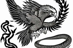 A eagle killing a snake tattoo idea
