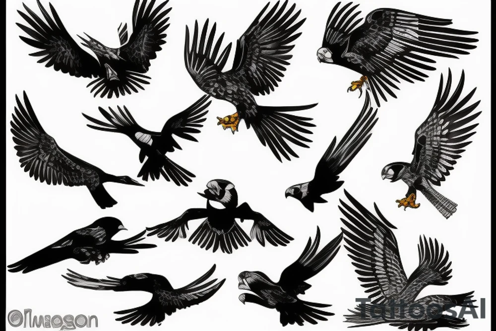 falcon hunting tattoo idea