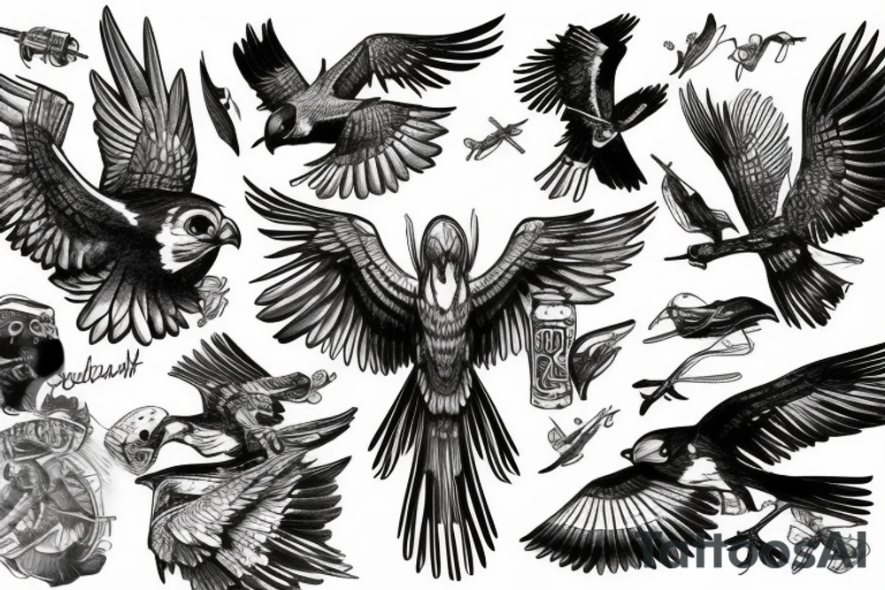 falcon diving tattoo idea