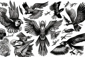 falcon diving tattoo idea